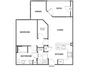 1 bed, 1 bath, 930 sqft, $1,686