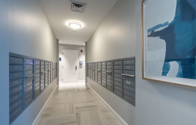 View of the mail area at One Wall St