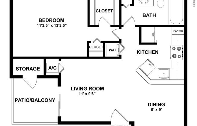 1 bed, 1 bath, 650 sqft, $811