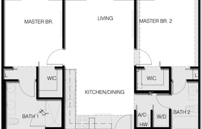 2 beds, 2 baths, 910 sqft, $2,400, Unit AB at Eureka-18305 (Bldg. 1) -204
