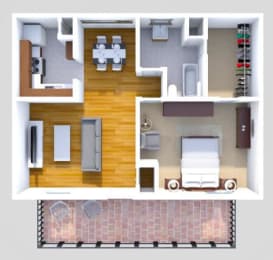 1 bed, 1 bath, 750 sqft, $1,009