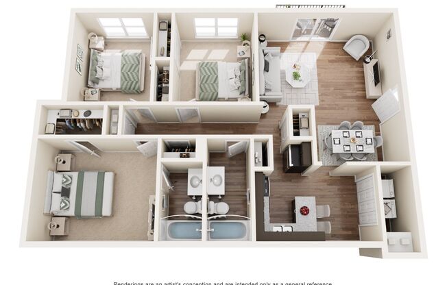 3 beds, 2 baths, 1,300 sqft, $1,530, Unit 86D