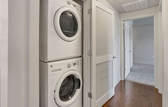 a washer and dryer in a laundry room