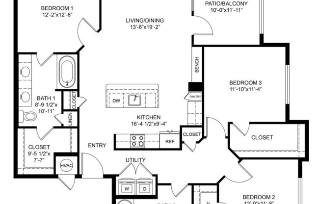 3 beds, 2 baths, 1,350 sqft, $2,169