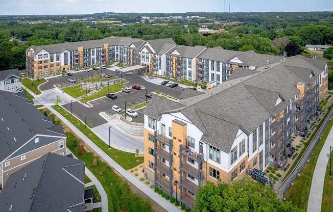 Aerial View at Oaks Landing 55+ Apartments, New Brighton, MN