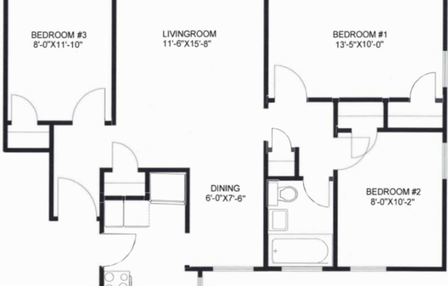 3 beds, 1 bath, 784 sqft, $1,295, Unit 72A