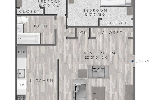 2 beds, 1 bath, 800 sqft, $3,280