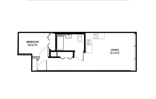 1 bed, 1 bath, 494 sqft, $1,979, Unit 501