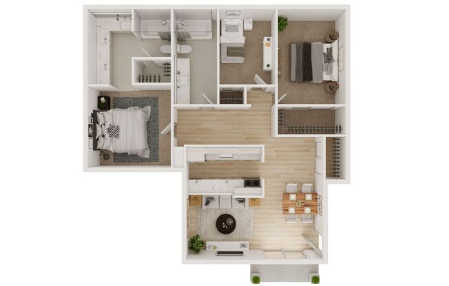 3 beds, 2 baths, 1,189 sqft, $2,395, Unit C-101