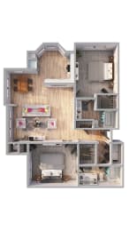 2 beds, 2 baths, 1,122 sqft, $1,838
