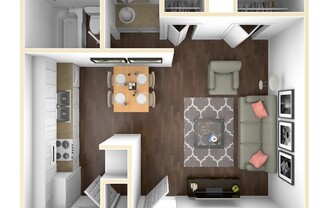 Studio, 1 bath, 415 sqft, $695, Unit 1101