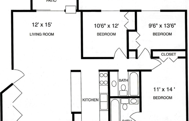 3 beds, 2 baths, 1,150 sqft, $1,985, Unit 2409-B2