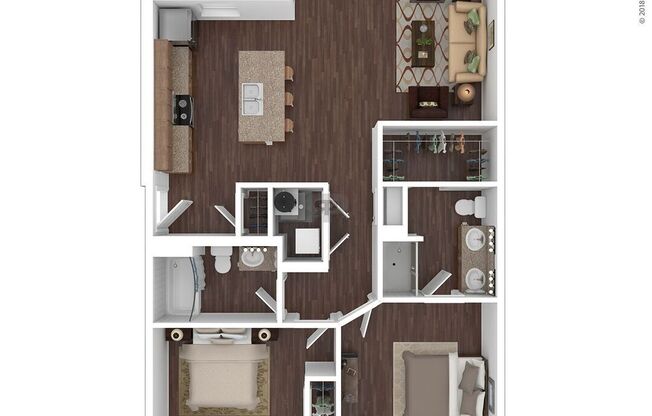 2 beds, 2 baths, 1,011 sqft, $1,674