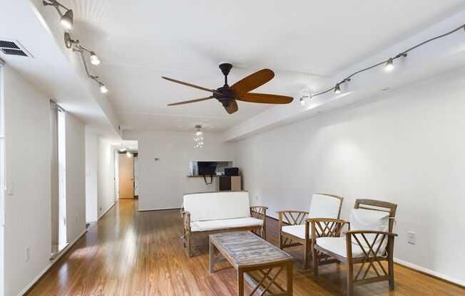 Bright 1 bed 1 bath, private patio, FREE covered garage parking, gated community with pool,