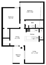 2 beds, 1 bath, 958 sqft, $1,353