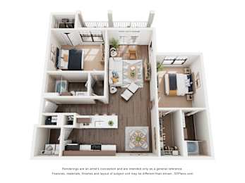 2 beds, 2 baths, 1,094 sqft, $1,649