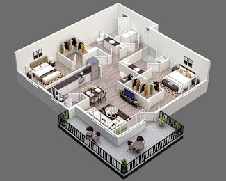 2 beds, 2 baths, 1,027 sqft, $1,837