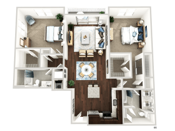 2 beds, 2 baths, 1,365 sqft, $3,450