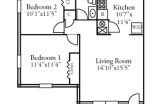 2 beds, 1 bath, $895, Unit Unit A