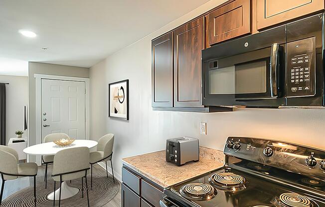 a modern kitchen with stainless steel appliances