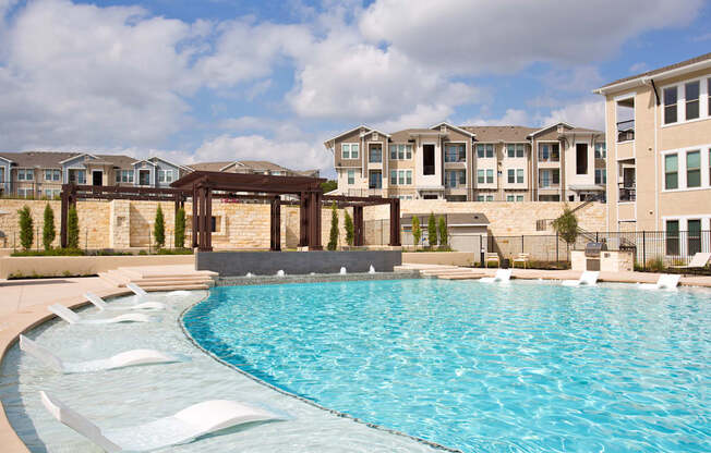 Swimming Pool With Sparkling Water at Edge and Stone, San Antonio, Texas