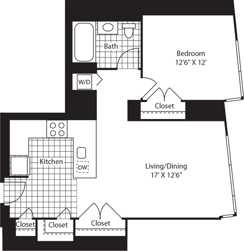 1 bed, 1 bath, 756 sqft, $3,503, Unit 2106