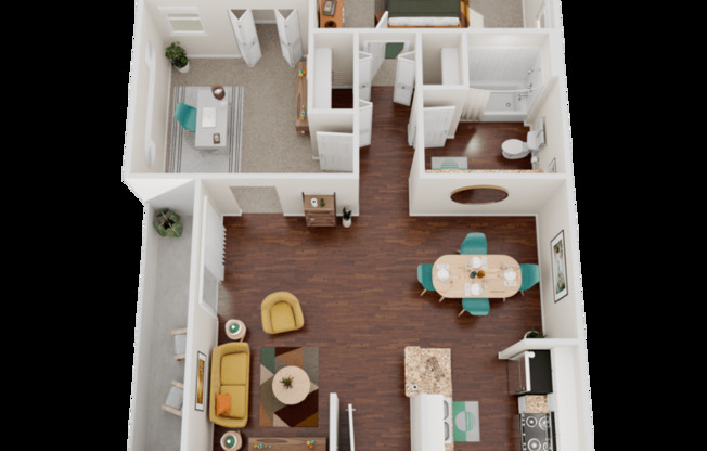 2 beds, 1 bath, 844 sqft, $1,355