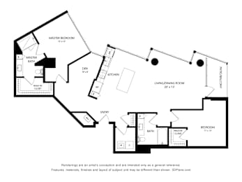 2 beds, 2 baths, 1,504 sqft, $5,456
