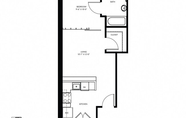 Studio, 1 bath, 577 sqft, $1,046