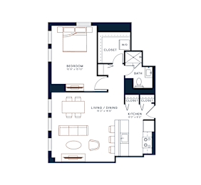 1 bed, 1 bath, 883 sqft, $4,430