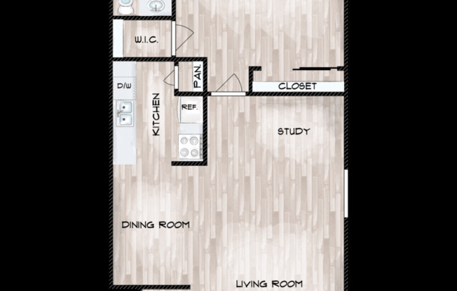 1 bed, 1 bath, 720 sqft, $1,249