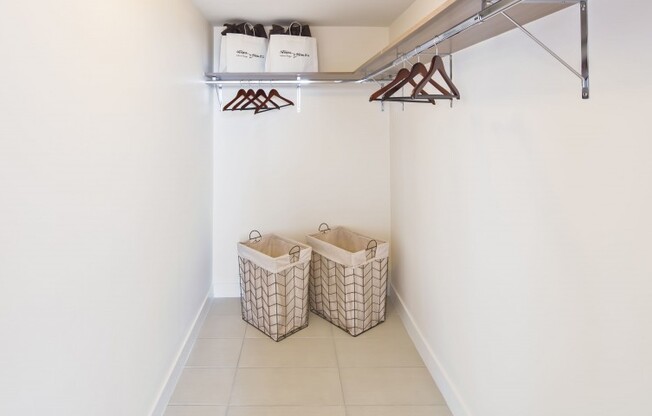 Closet in an apartment for rent in Miami Florida.