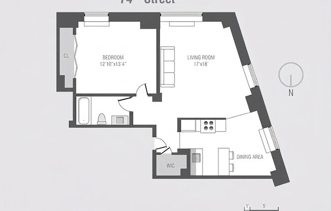 1 bed, 1 bath, 753 sqft, $5,000, Unit 9J