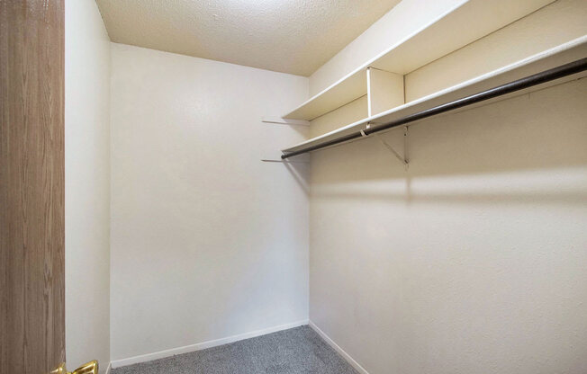 large closet with shelving