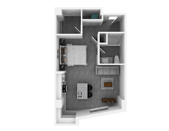Studio, 1 bath, 710 sqft, $1,520