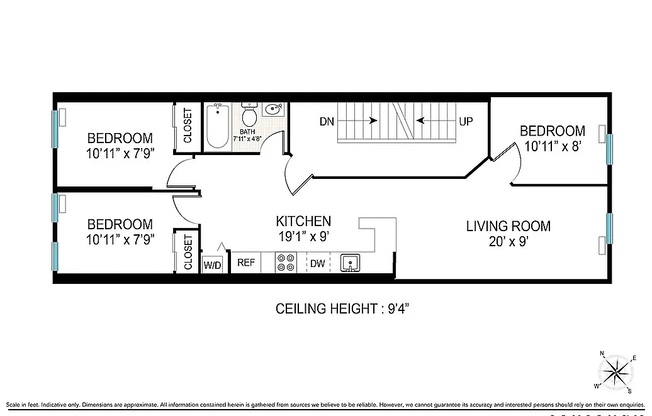 3 beds, 1 bath, 1,000 sqft, $4,000, Unit 2