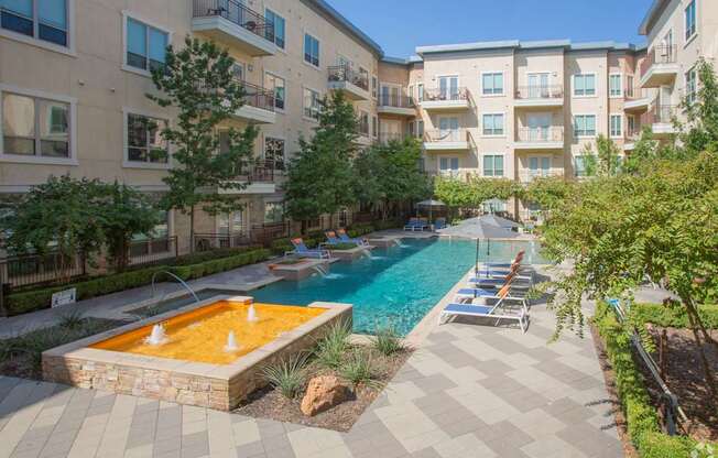 Photo of Fountain Points long slender pool.