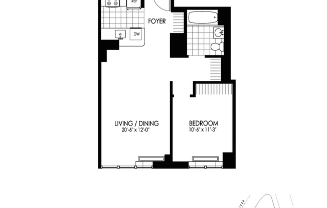 1 bed, 1 bath, $3,745, Unit 2108