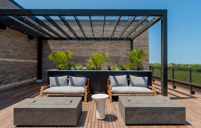 rooftop lounge at TREO Apartments, Cleveland, Ohio
