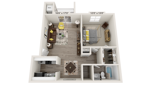 1 bed, 1 bath, 700 sqft, $1,485