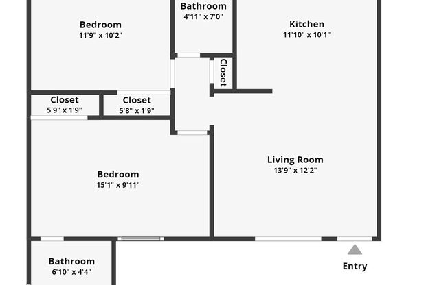 2 beds, 2 baths, 740 sqft, $1,995, Unit 109