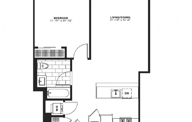 1 bed, 1 bath, 711 sqft, $2,400