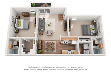 2 beds, 2 baths, 950 sqft, $906