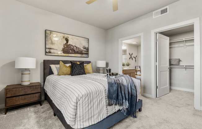 Bedroom at V on Broadway Apartments in Tempe AZ November 2020 (5)