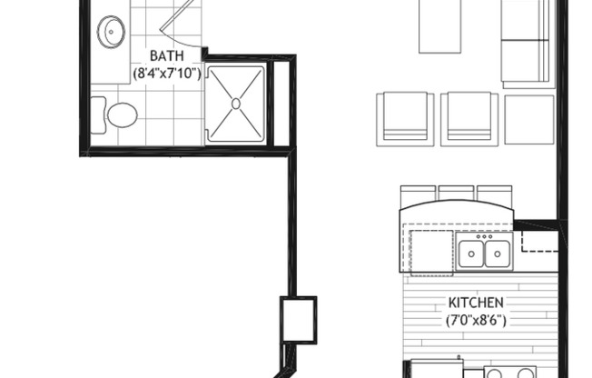 2 beds, 1 bath, 778 sqft, $3,000, Unit 1301