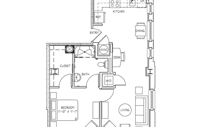 1 bed, 1 bath, 914 sqft, $1,438