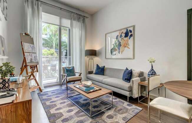 Living Room with Sliding Patio Door