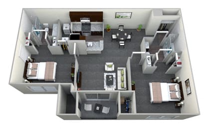 2 beds, 2 baths, 1,010 sqft, $1,680