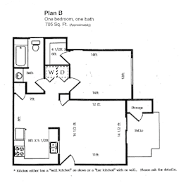 1 bed, 1 bath, 705 sqft, $2,400