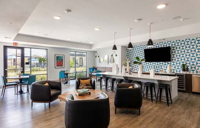 Rhythm Coworking Lounge with Bar and Seating